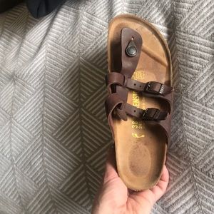 Birkenstocks women’s 38 dark brown leather